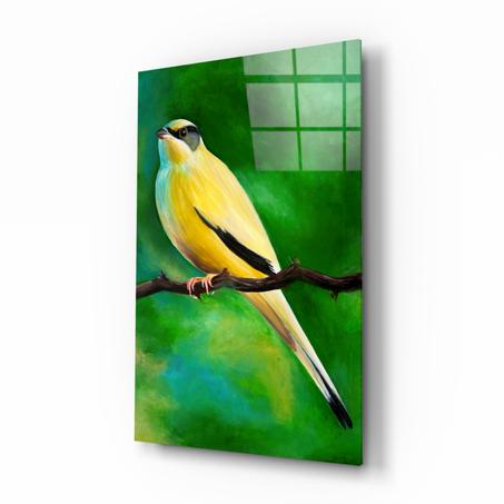 Tableau en Verre Oiseau Jaune| 72x46 cm  | Réf  VER 122