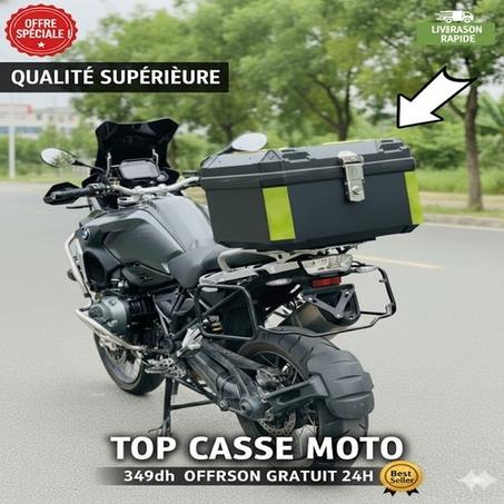 Top Case Moto 45L– Coffre Résistant avec Dossier Confort & Grande Capacité