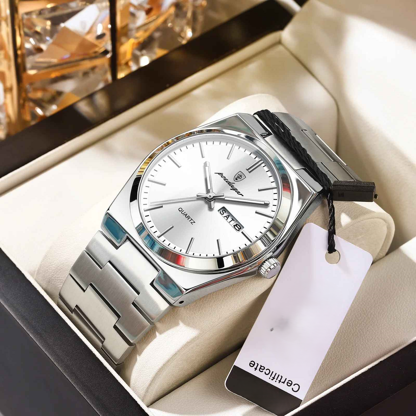 Poedagar luxury Men's Watch(White)