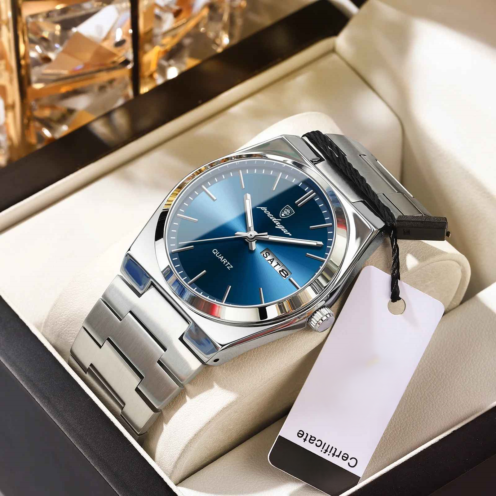 Poedagar luxury Men's Watch (Blue)