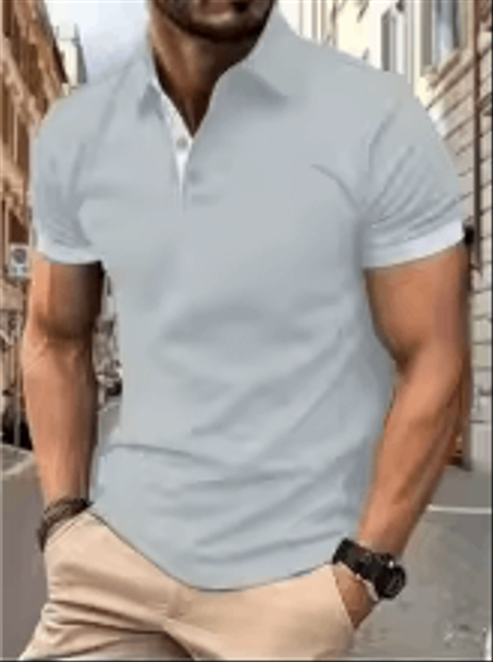 أزياء رجالية بأكمام قصيرة متناسقة مع ياقة قميص رجالي بأكمام قصيرة