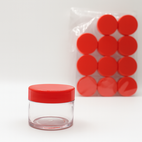 Pack 12 Pièces des pots en plastique cap rouge de 20g