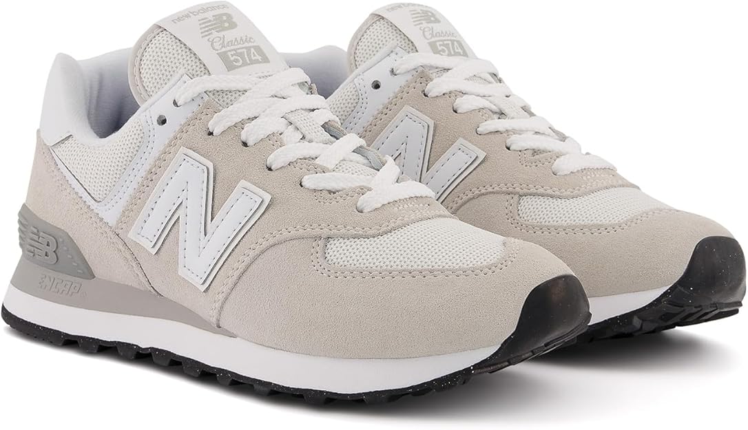 نيو بلانس حذاء رياضي 550 للنساء، ابيض وارجواني، مقاس 9.5 M US
