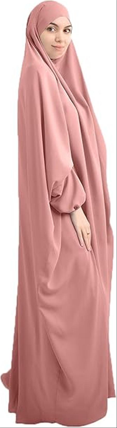 زيني فستان طويل فضفاض بغطاء كامل من قطعة واحدة للنساء المسلمات مقاس واحد