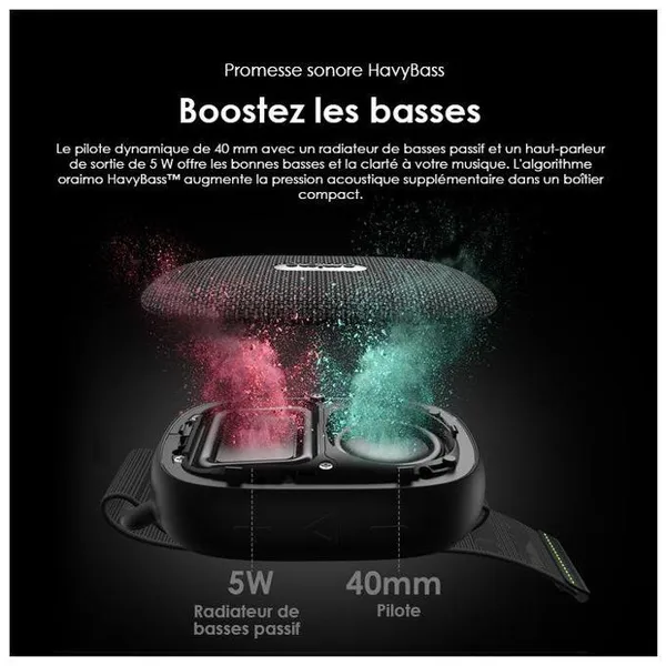 oraimo Wrap Haut-parleur sans fil 5W FM IP67