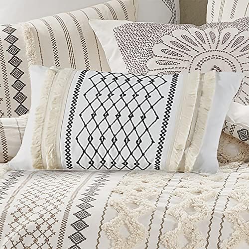 وسادة ديكور مستطيلة من القطن بتصميم عصري