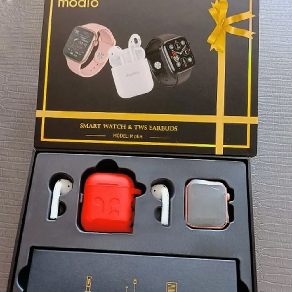 • MODIO SMART WATCH AND TWS EARBUDS بوكس الهداية ساعة و سماعة