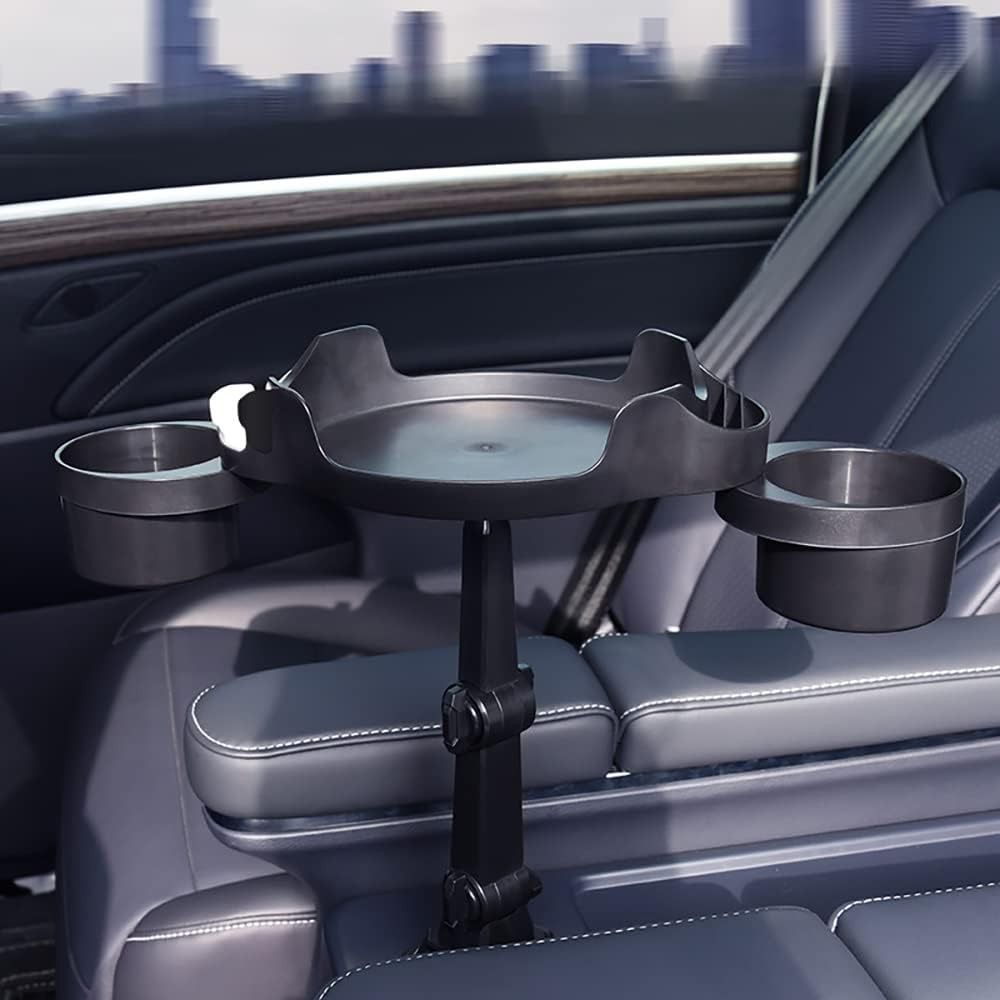 • Car Cup Holder Expander, Car Food Tray, 360° -  حامل أكواب للسيارة