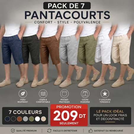 Pack 7 Pantacourts