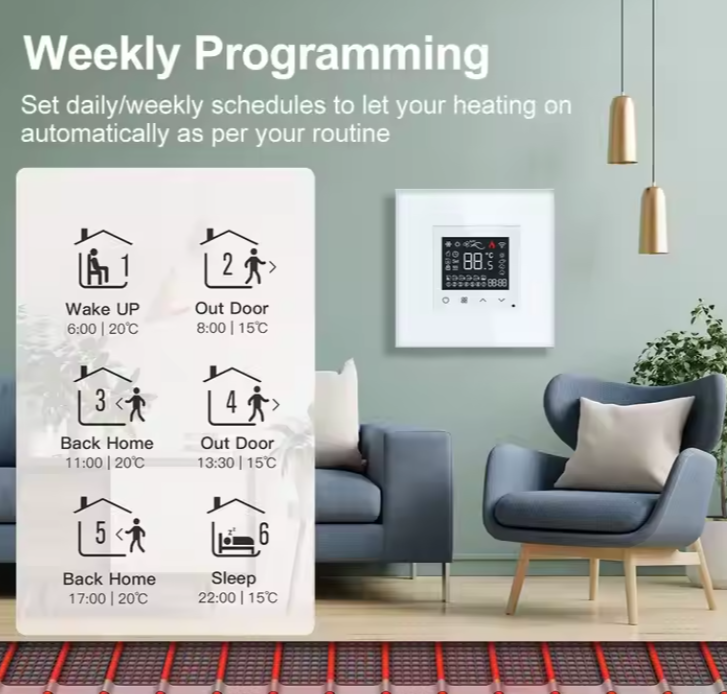 Wifi Thermostat intelligent Chauffe-eau électrique au sol Cuisinière à gaz Contrôleur de température