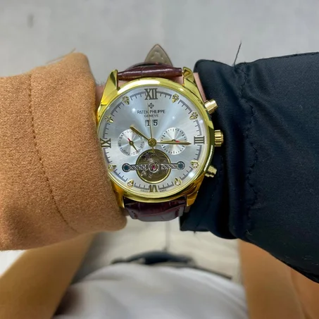 " 🥇 Montre Patek Philippe luxury premium quality automatic watch mechanical 🥇                  🎁 مرفوقة بعلبة فاخرة، 📖 كتالوج، 🪪 بطاقة ضمان، 🛍️ وحقيبة تسوق أنيقة بثِقَلها الفاخر./