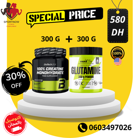 pack creatine monohydrate plus glutamine