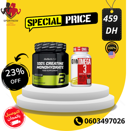 pack creatine monohydrate plus omega3