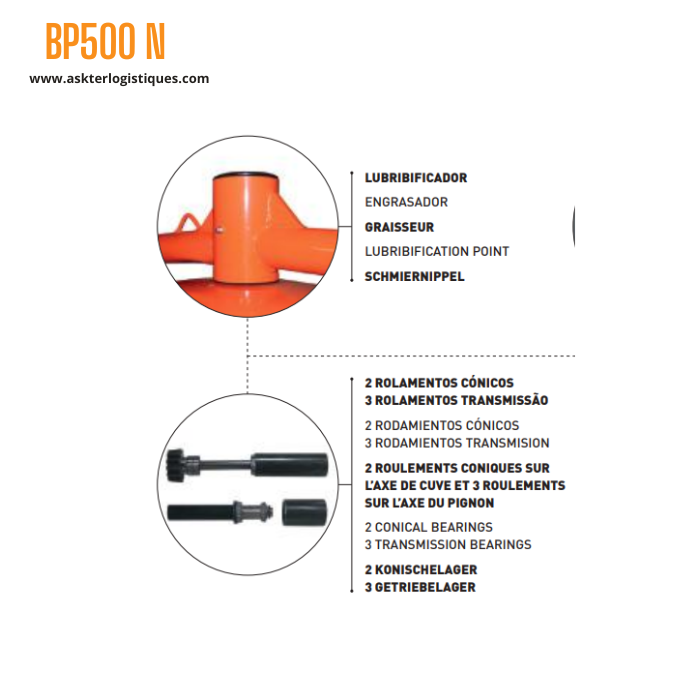 BP500N - BÉTONNIÈRE PROFESSIONNEL