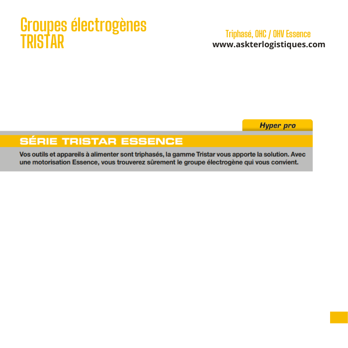 Groupes électrogènes TRISTAR