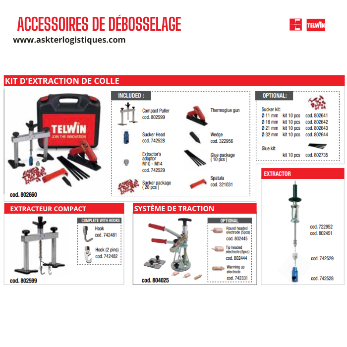 ACCESSOIRES DE DÉBOSSELAGE