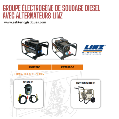 GROUPE ÉLECTROGÈNE DE SOUDAGE DIESEL AVEC ALTERNATEURS LINZ