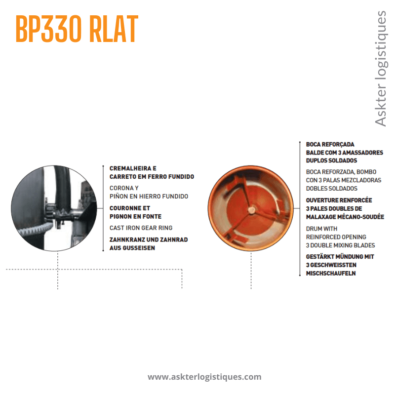 BP 330 RLAT - BÉTONNIÈRE PROFESSIONNEL TRACTABLE