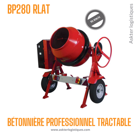 BP280 RLAT - BÉTONNIÈRE PROFESSIONNEL TRACTABLE