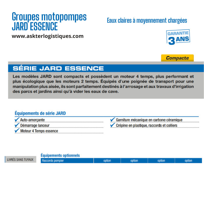 Groupes motopompes JARD ESSENCE