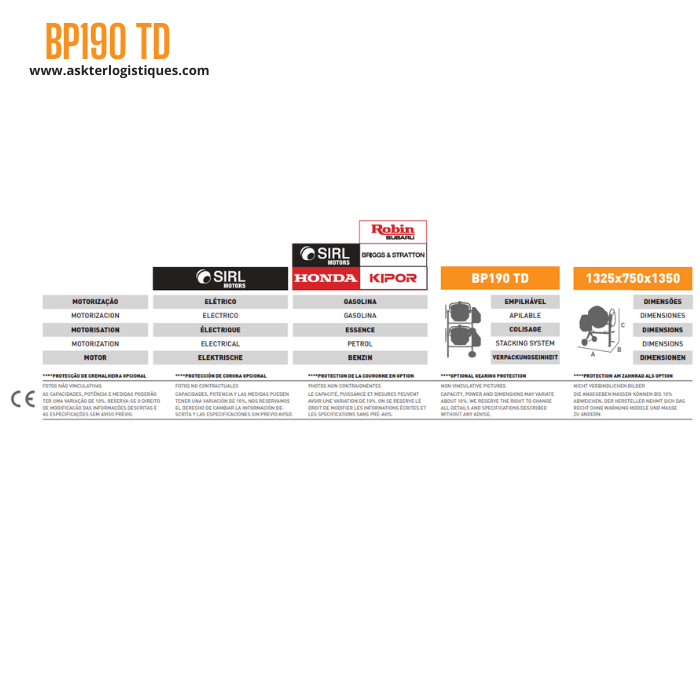 BP190 TD - BÉTONNIÈRE PROFESSIONNEL FRÉNAGE PAR DISQUE