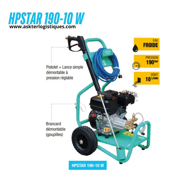 HPSTAR 190 -10W - Nettoyeurs Haute Pression Moteur à essence