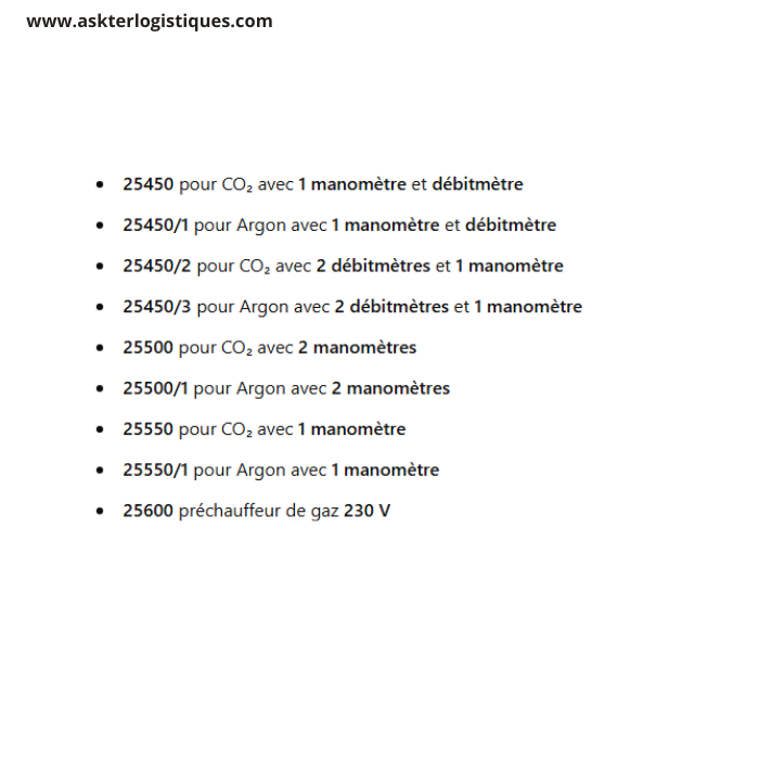 Régulateurs pour Argon et CO2 conformes à la norme UNI EN ISO 2503