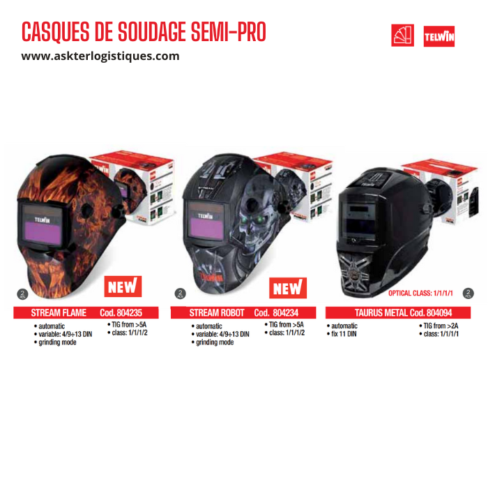 CASQUES DE SOUDAGE SEMI-PRO