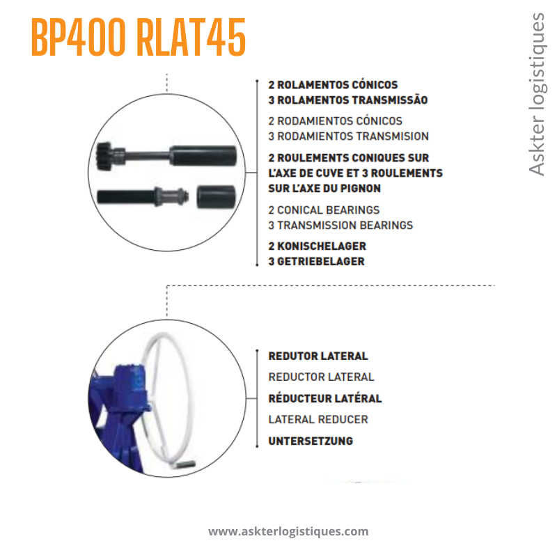 BP400 RLAT45 - BÉTONNIÈRE PROFESSIONNEL TRACTABLE