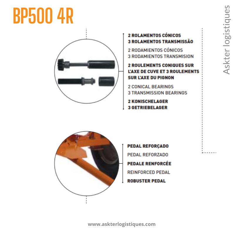 BP 500 4R - BÉTONNIÈRE PROFESSIONNEL TRACTABLE