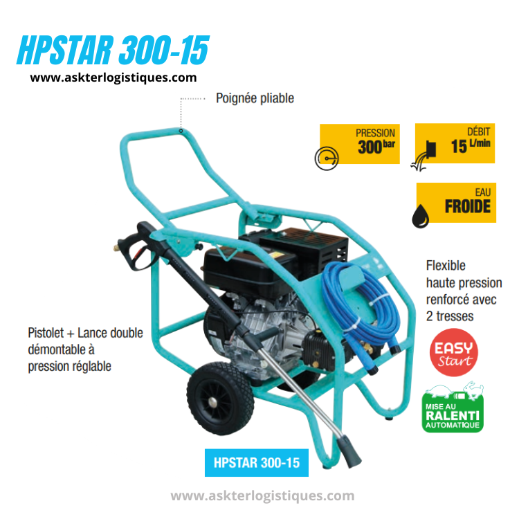 HPSTAR 300-15 - Nettoyeurs Haute Pression Moteur à essence