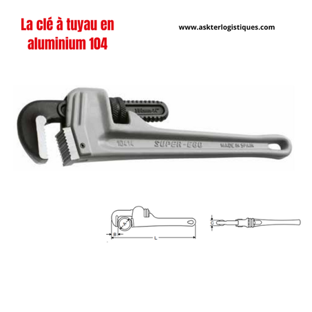 La clé à tuyau en aluminium 104