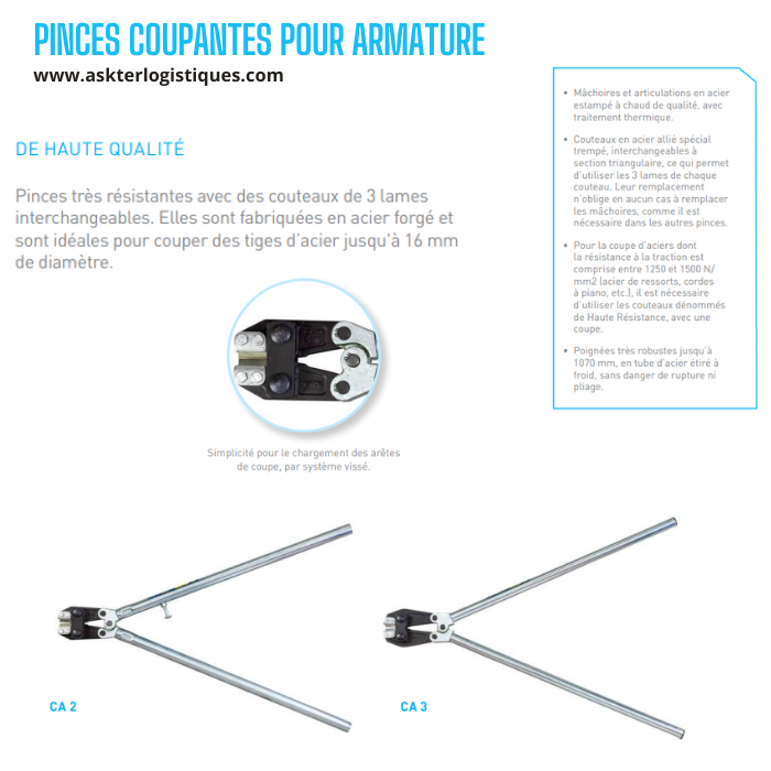 PINCES COUPANTES POUR ARMATURE