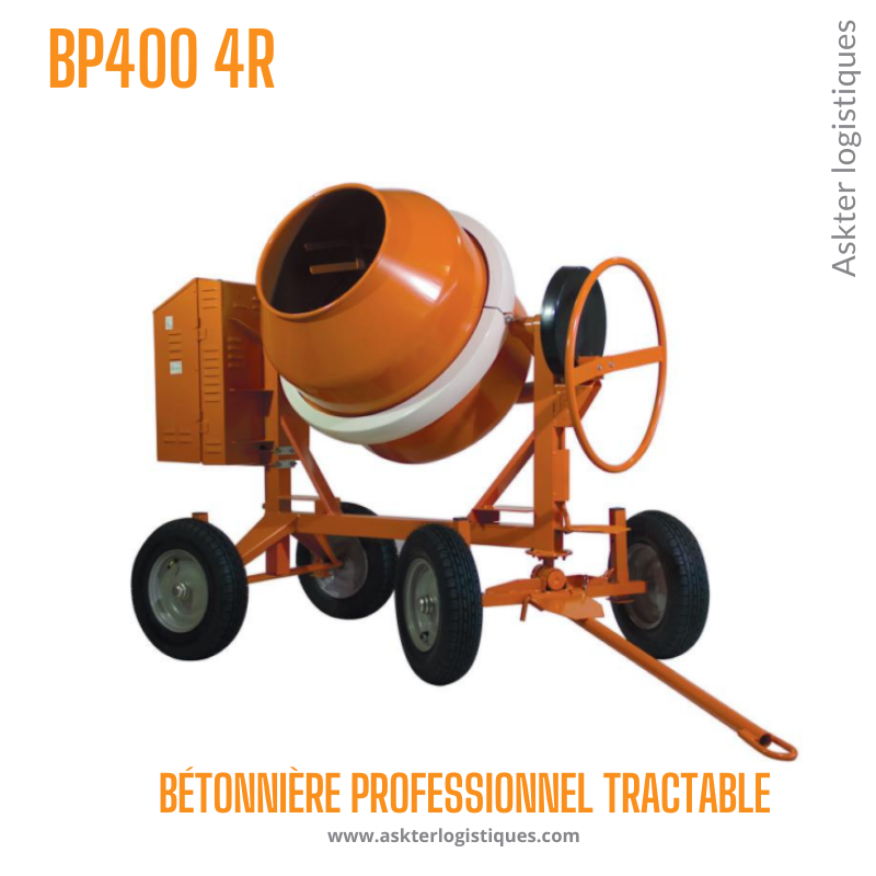 BP400 4R - BÉTONNIÈRE PROFESSIONNEL TRACTABLE