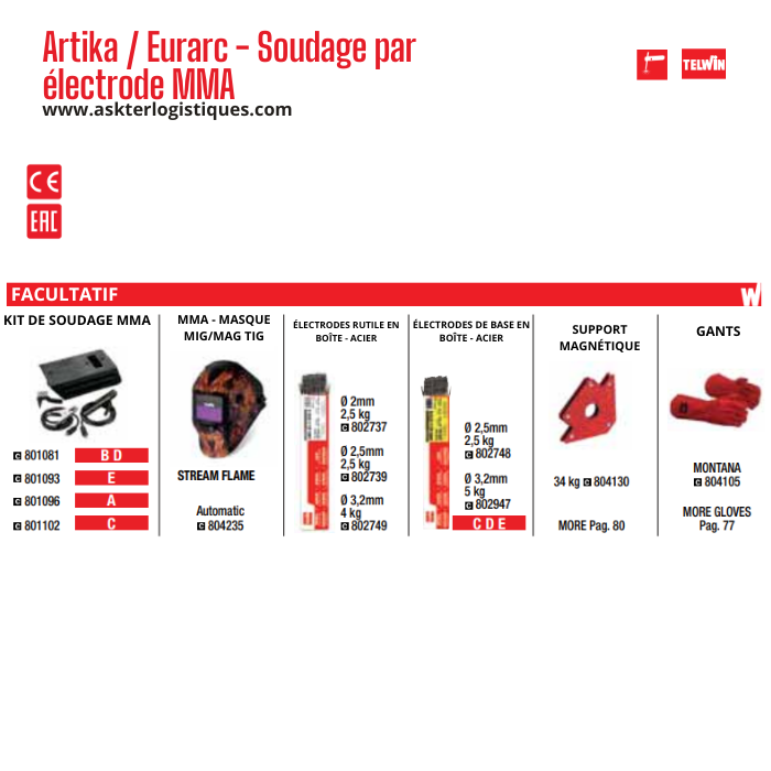 Artika / Eurarc - Soudage par électrode MMA