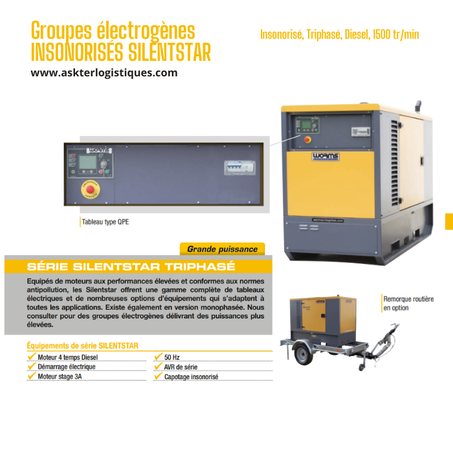 Groupes électrogènes INSONORISÉS SILENTSTAR