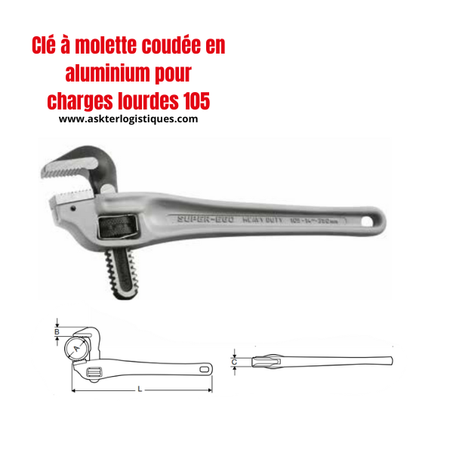 Clé à molette coudée en aluminium pour charges lourdes 105