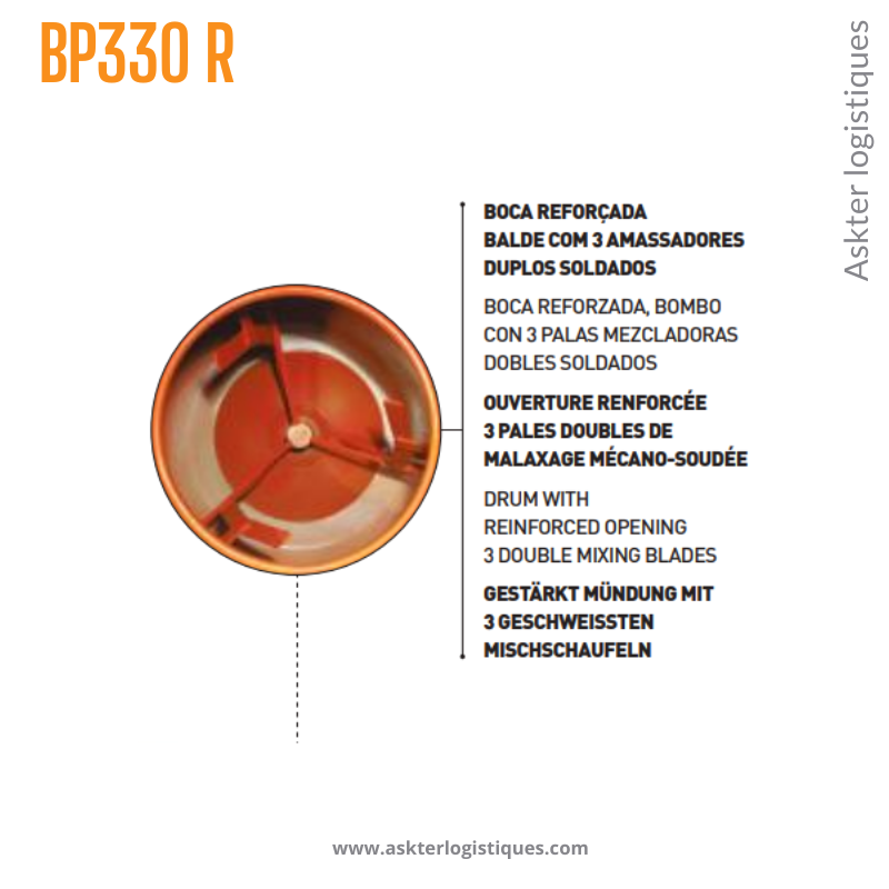 BP 330 R - BÉTONNIÈRE PROFESSIONNEL TRACTABLE