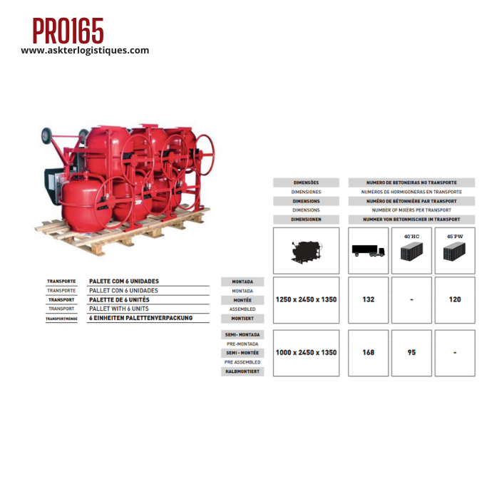 PRO165 - BÉTONNIÈRE PROFESSIONNEL