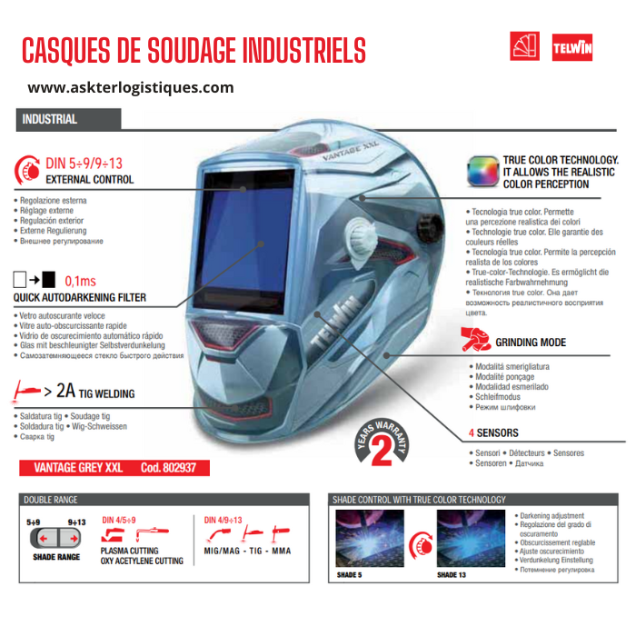 CASQUES DE SOUDAGE INDUSTRIELS