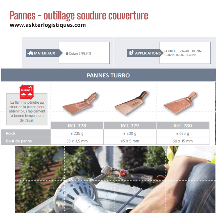 Pannes - outillage soudure couverture