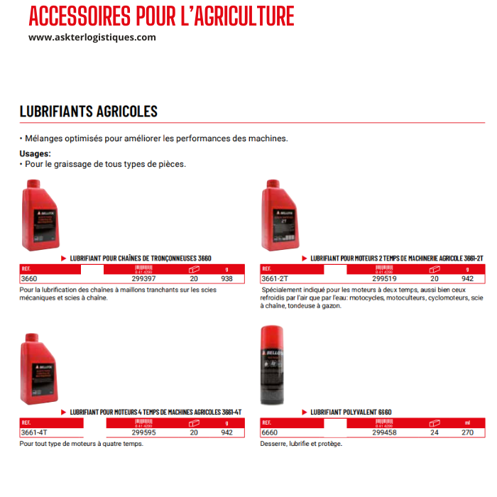 ACCESSOIRES POUR L’AGRICULTURE