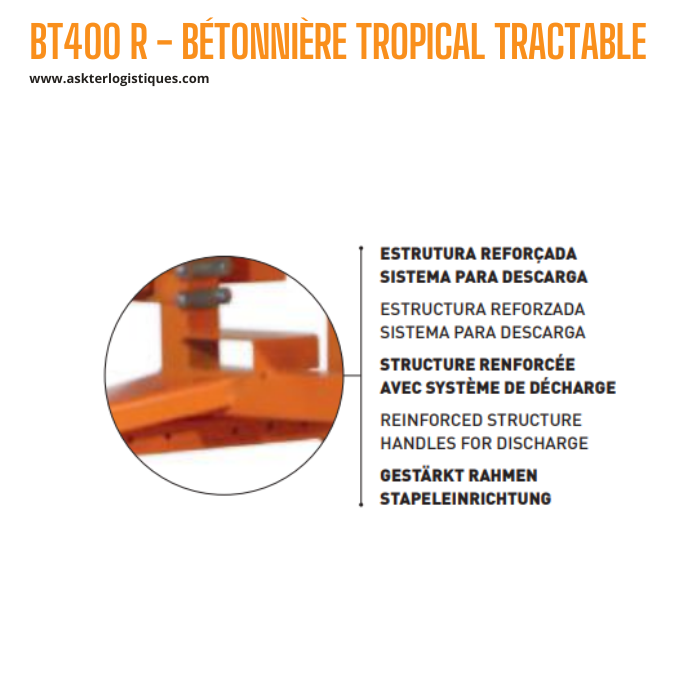 BT400 R - BÉTONNIÈRE TROPICAL TRACTABLE