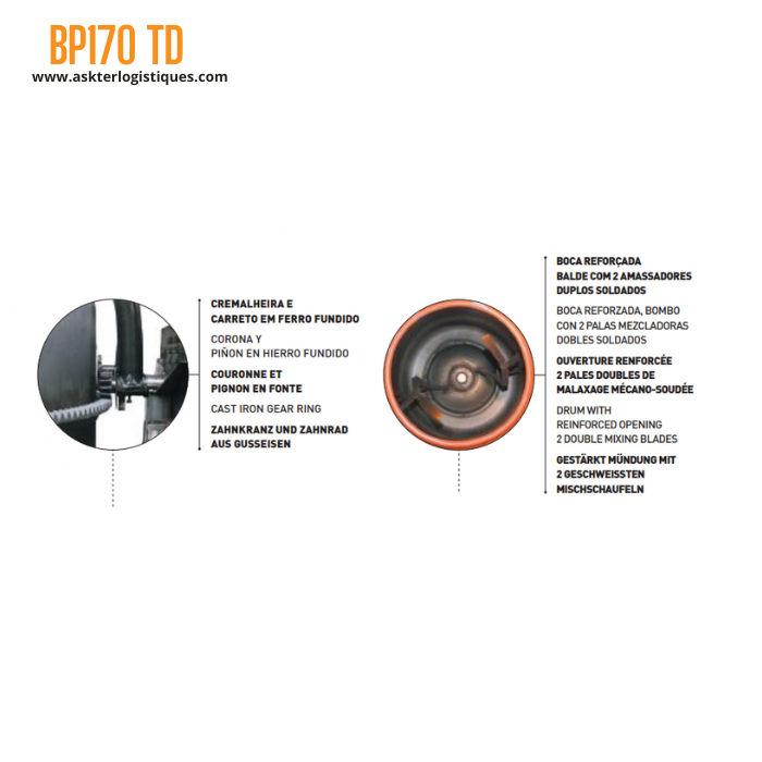 BP170 TD - BÉTONNIÈRE PROFESSIONNEL FRÉNAGE PAR DISQUE