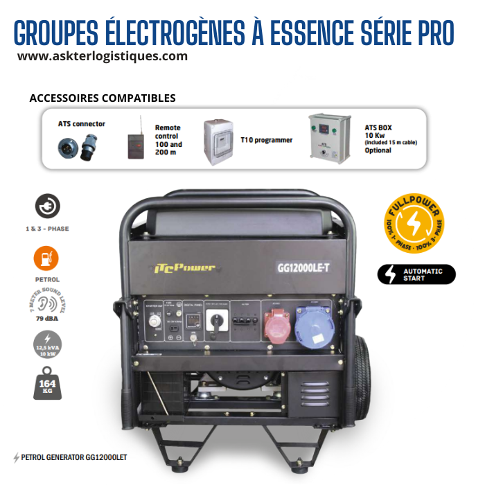 GROUPES ÉLECTROGÈNES À ESSENCE SÉRIE PRO