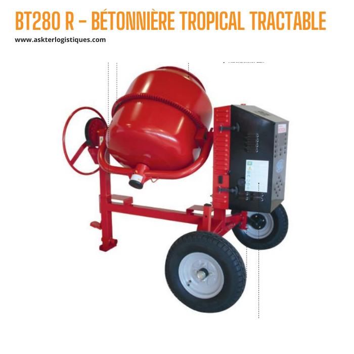 BT280 R - BÉTONNIÈRE TROPICAL TRACTABLE