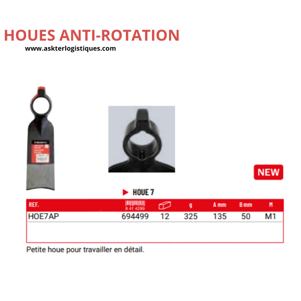 Houes anti-rotation