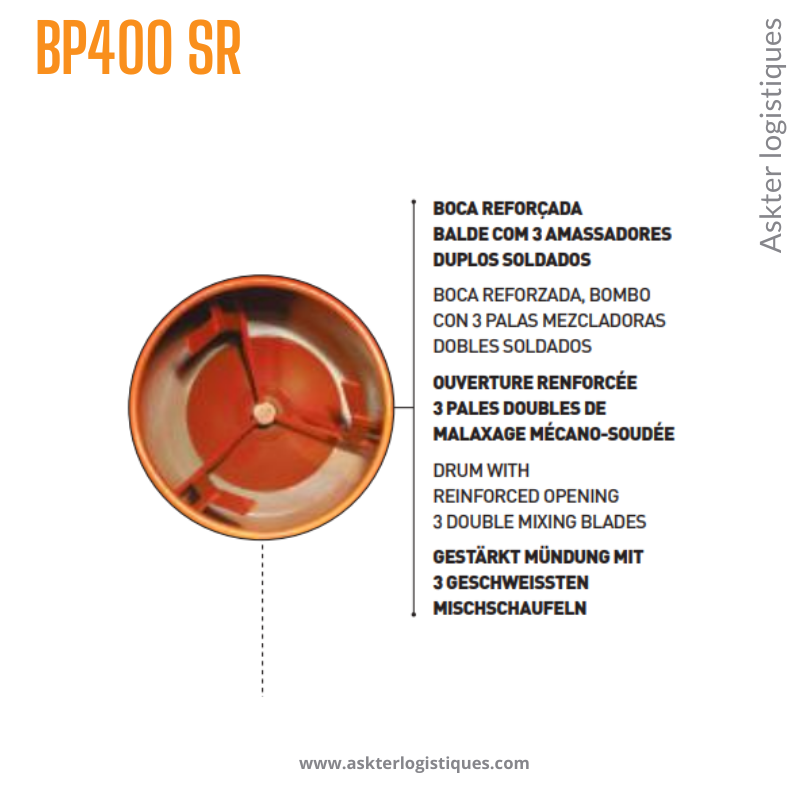 BP400 SR - BÉTONNIÈRE PROFESSIONNEL TRACTABLE