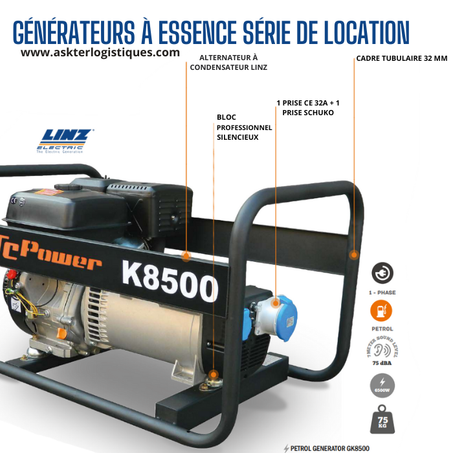 GÉNÉRATEURS À ESSENCE SÉRIE DE LOCATION