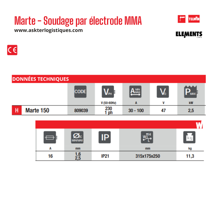 Marte - Soudage par électrode MMA